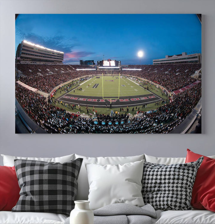 Texas Tech Red Raiders Football Team Print - Lubbock Jones AT&T Stadium Wall Art Canvas Print