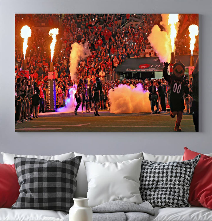 The University of Texas at San Antonio Roadrunners Football Team Print - San Antonio Alamodome Wall Art Canvas Print