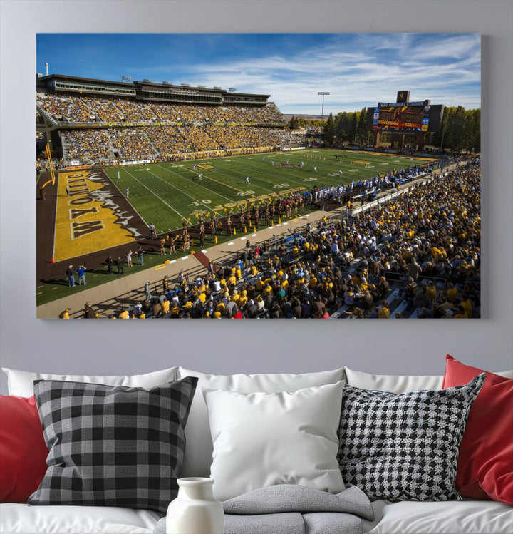 University of Wyoming Cowboys Football Team Print - Laramie Jonah Field at War Memorial Stadium Wall Art Canvas Print