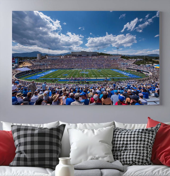 Air Force Falcons Football Team Print - Colorado Springs Falcon Stadium Wall Art Canvas Print