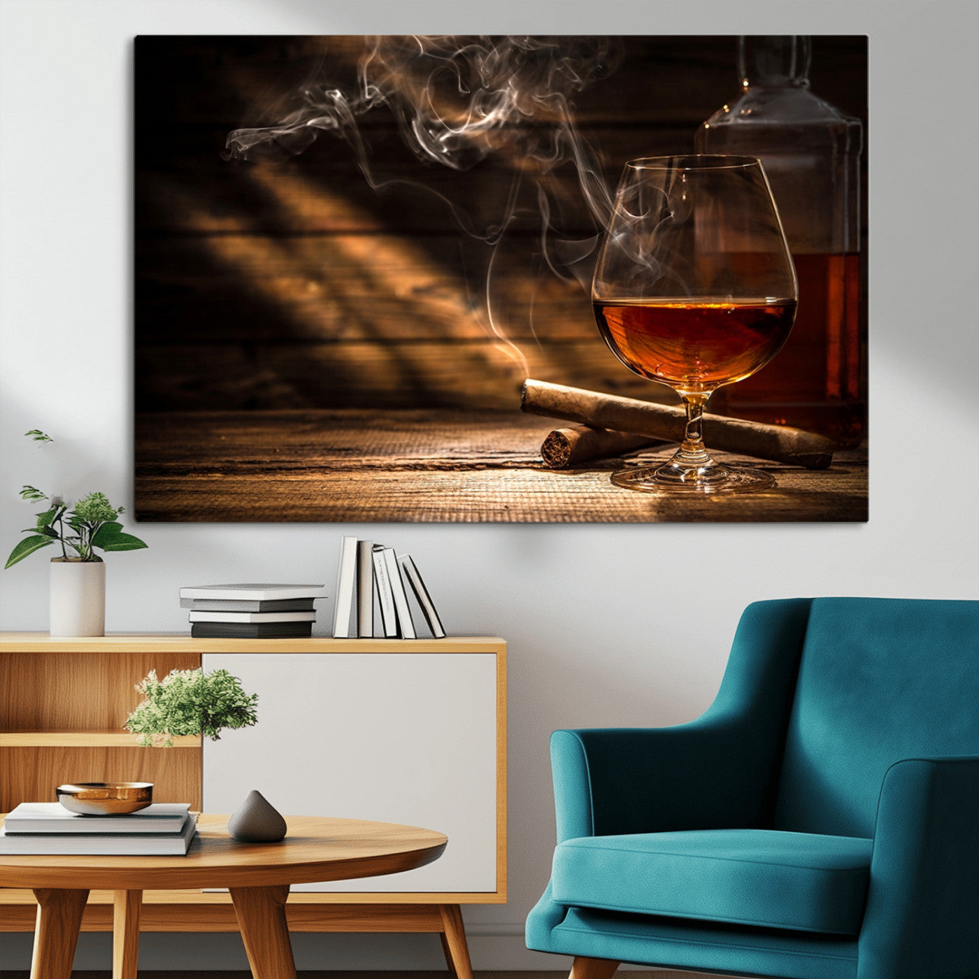 MGV-CV-36X24 - Whiskey and Cigar Wall Art Canvas Print