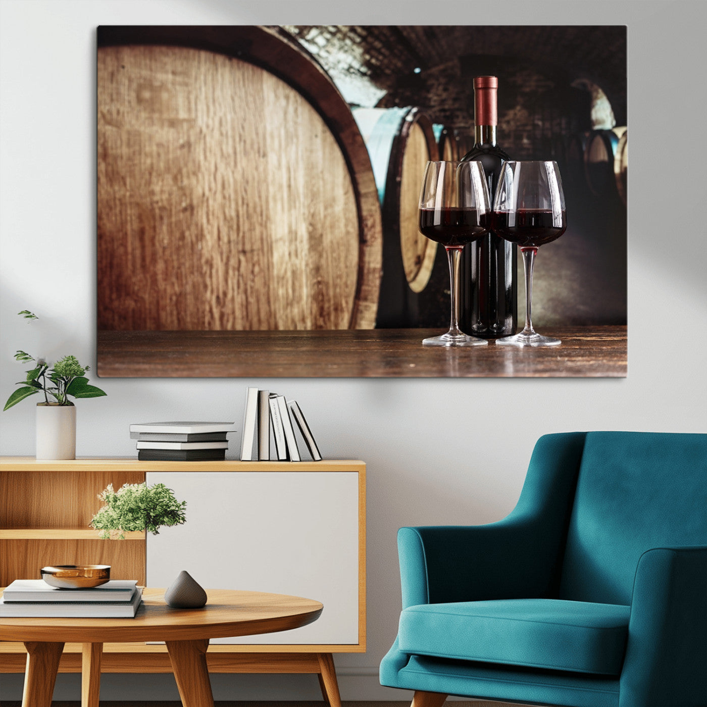 MGV-CV-36X24 - Wine and Barrel Wall Art Canvas Print