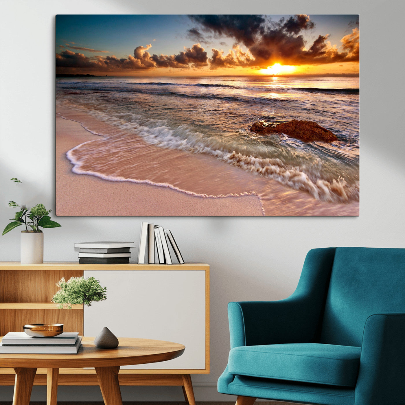 MGV-CV-36X24 - Sunset on Ocean Wall Art Canvas Print