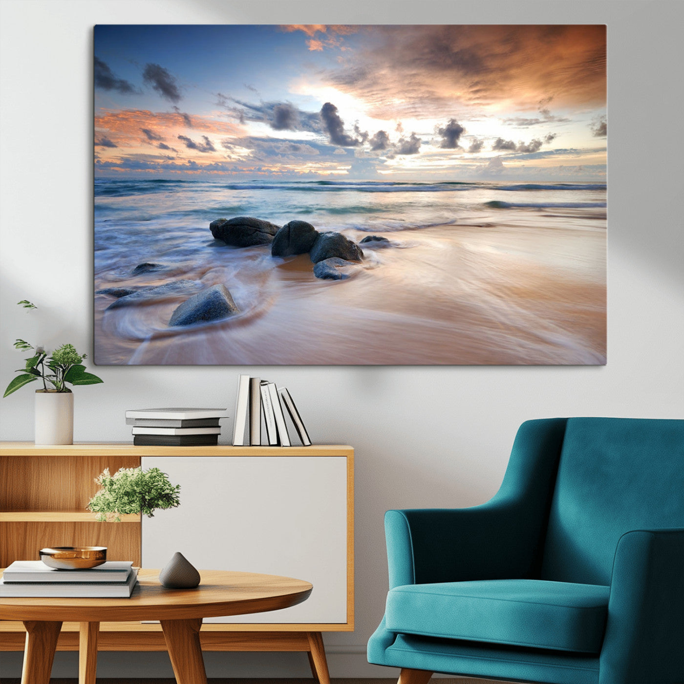 MGV-CV-36X24 - Serene Weather On The Beach Wall Art Canvas Print