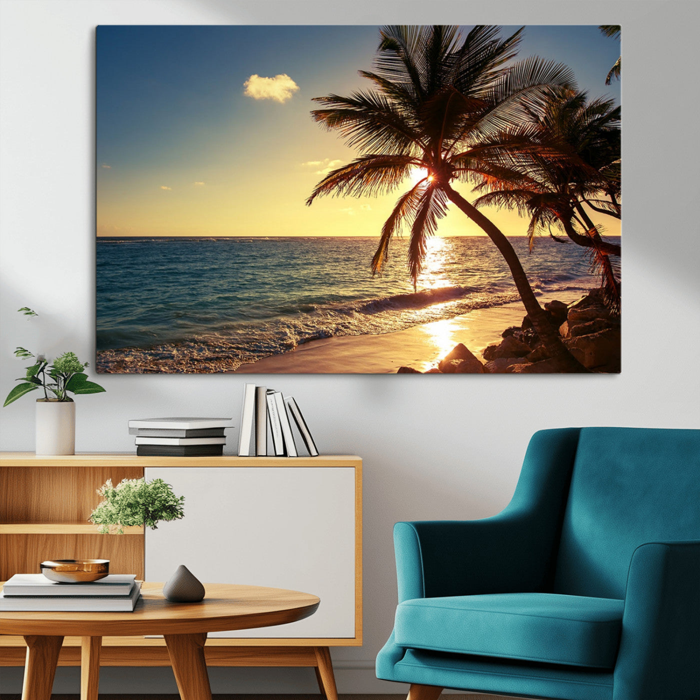 MGV-CV-36X24 - Sunset Palm Trees Wall Art Canvas Print