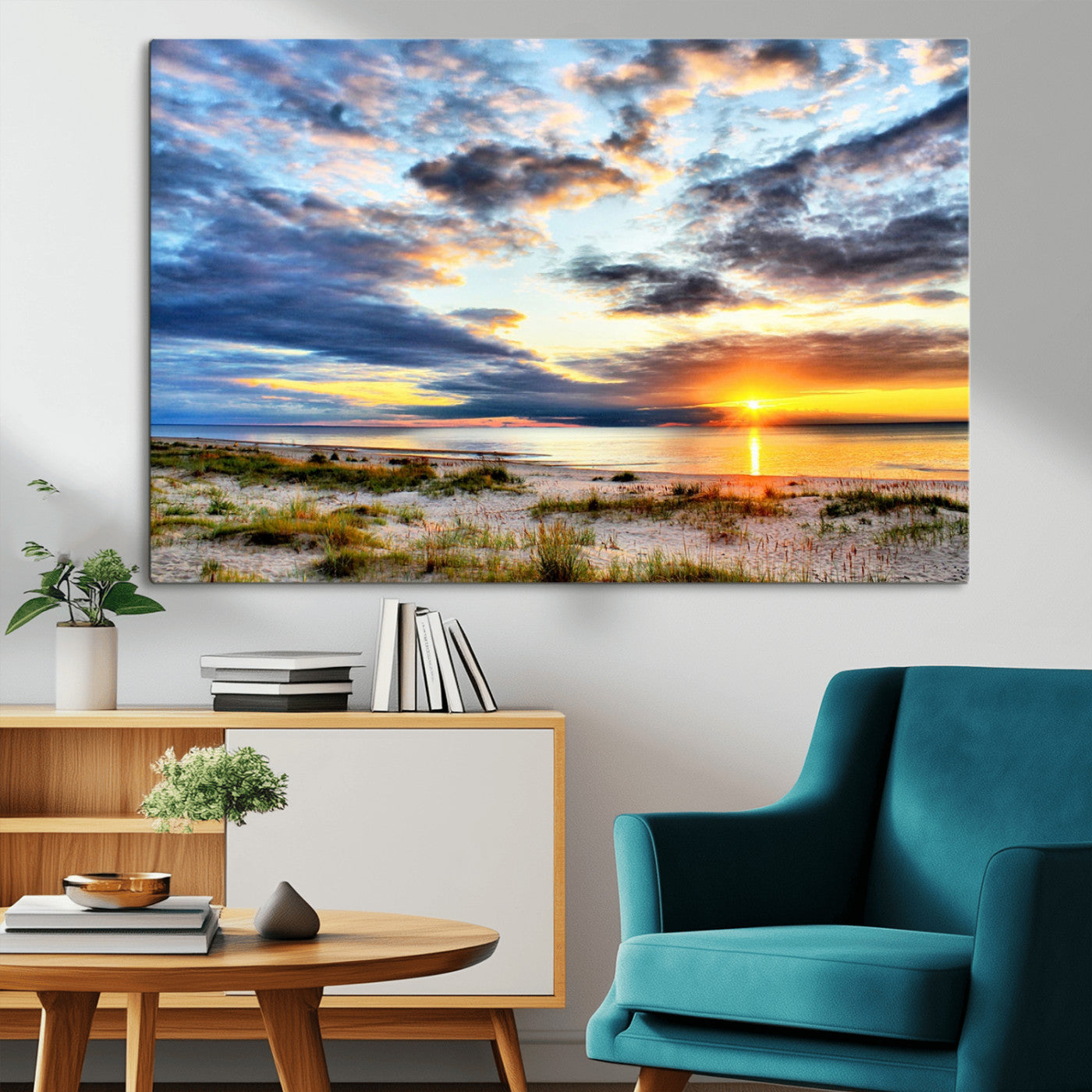 MGV-CV-36X24 - Sunset On The Ocean Wall Art Canvas Print