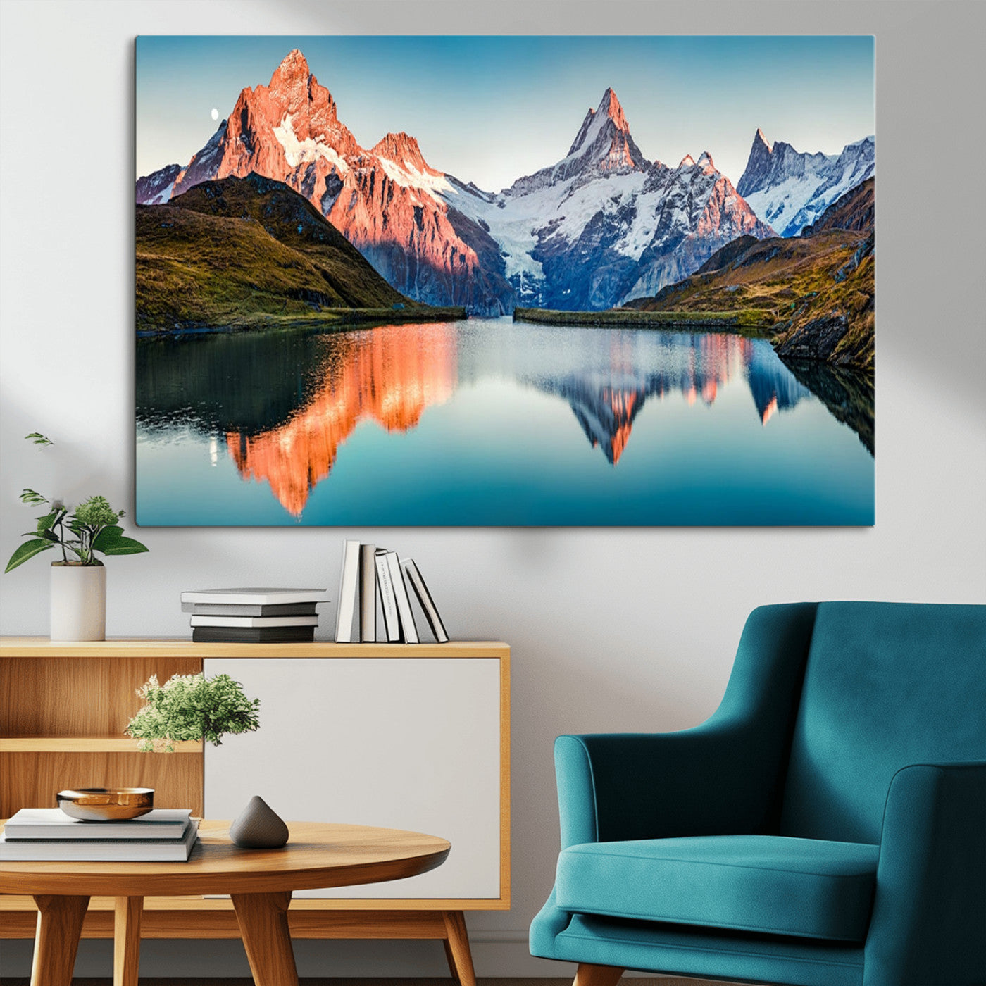 MGV-CV-36X24 - Landscape Mountain and Lake View Wall Art Canvas Print
