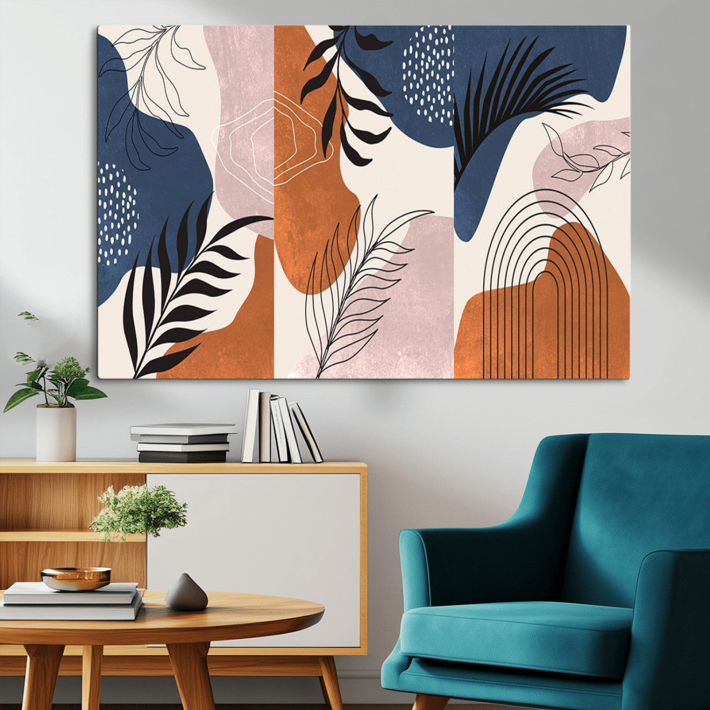 MGV-CV-36X24 - Boho Wall Art Canvas Print Set Mid-Century Prints Bohemian Wall Artwork Prints Boho Neutral,