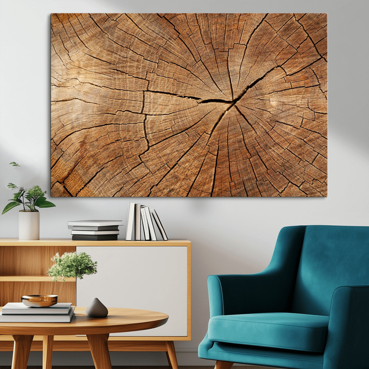 MGV-CV-36X24 - Tree Ring Canvas Art, Rustic Wood Grain Wall Art, Tree Slice Decor for Modern Homes, Giclee Multi-Panel Print, Tree Ring Wall Art Set