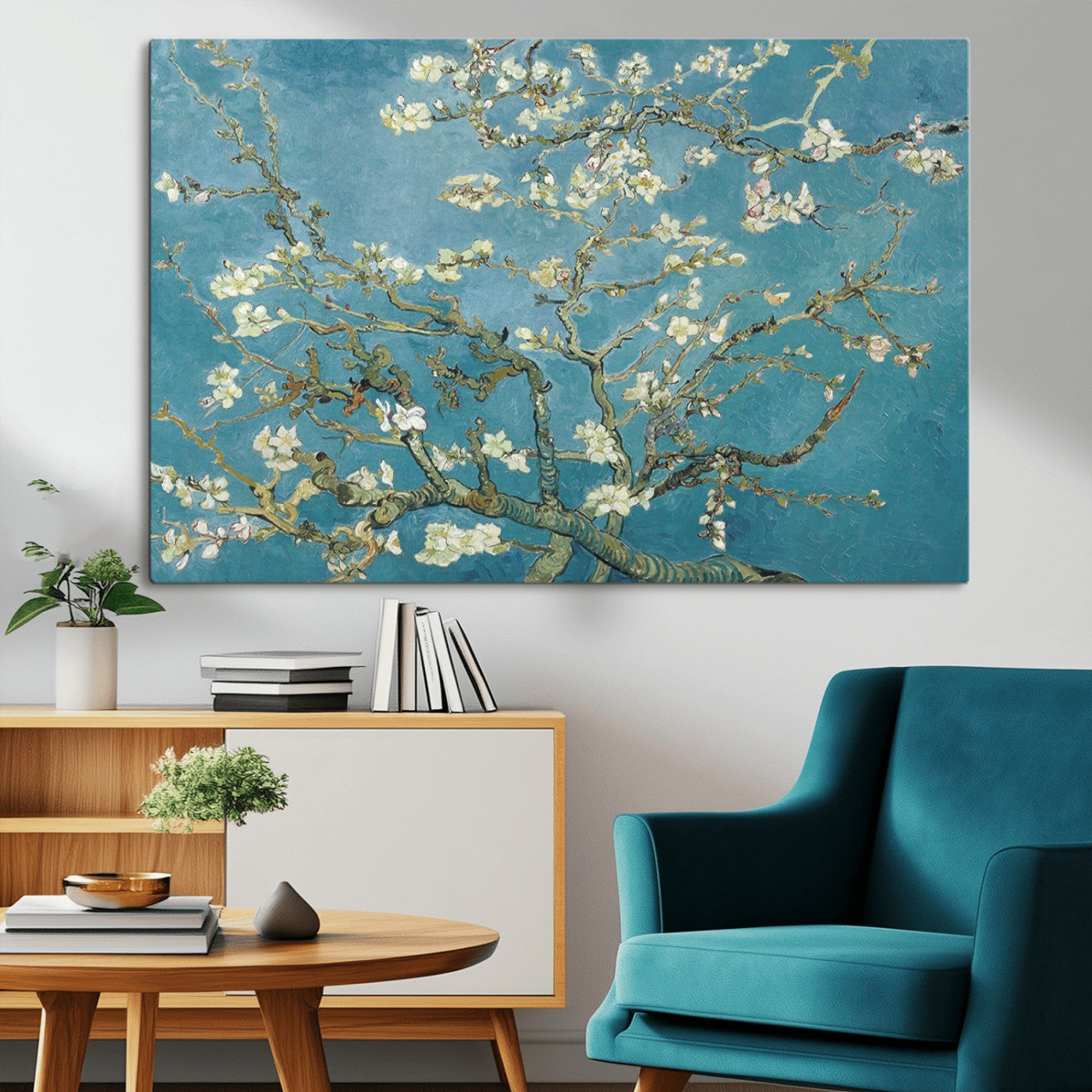 -Vincent Van Gogh's Almond Blossom Abstract Wall Art Canvas, Van Gogh Almond Blossom Canvas Print