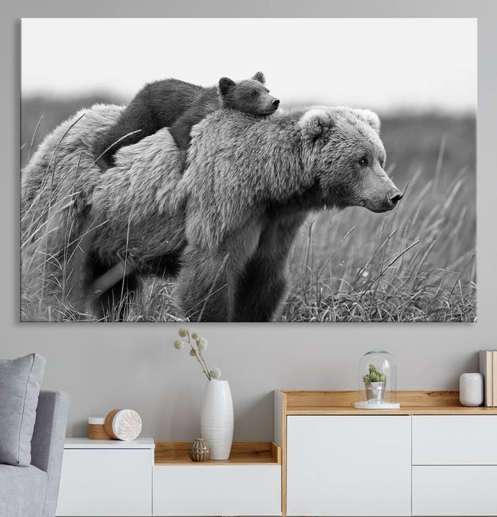 The Bear and Cub Wall Art Canvas is prominently displayed.