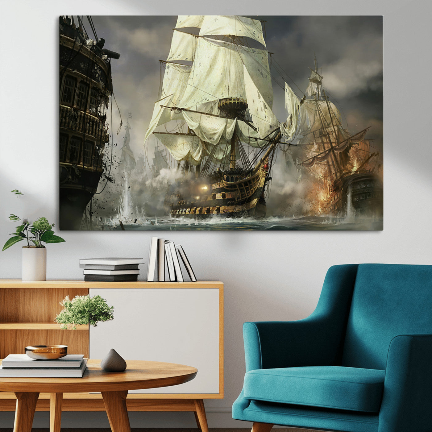 MGV-CV-36X24 - Pirate Ship War Wall Art Canvas Print