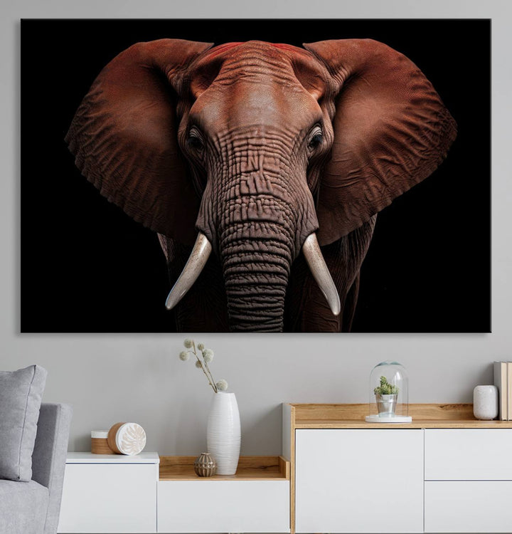 The Wild Elephant Wall Art Canvas Print is displayed prominently.