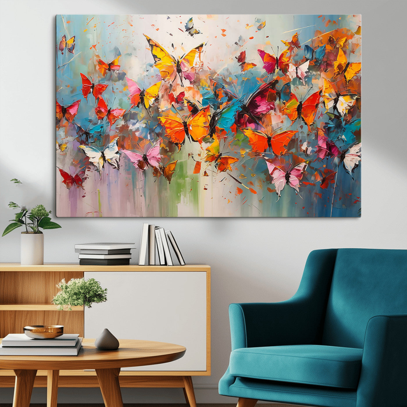 MGV-CV-36X24 - Abstract Butterfly Wall Art Canvas Print