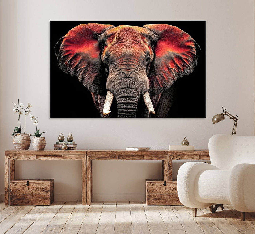 Elephant Wall Art Canvas Print, perfect for animal lovers.