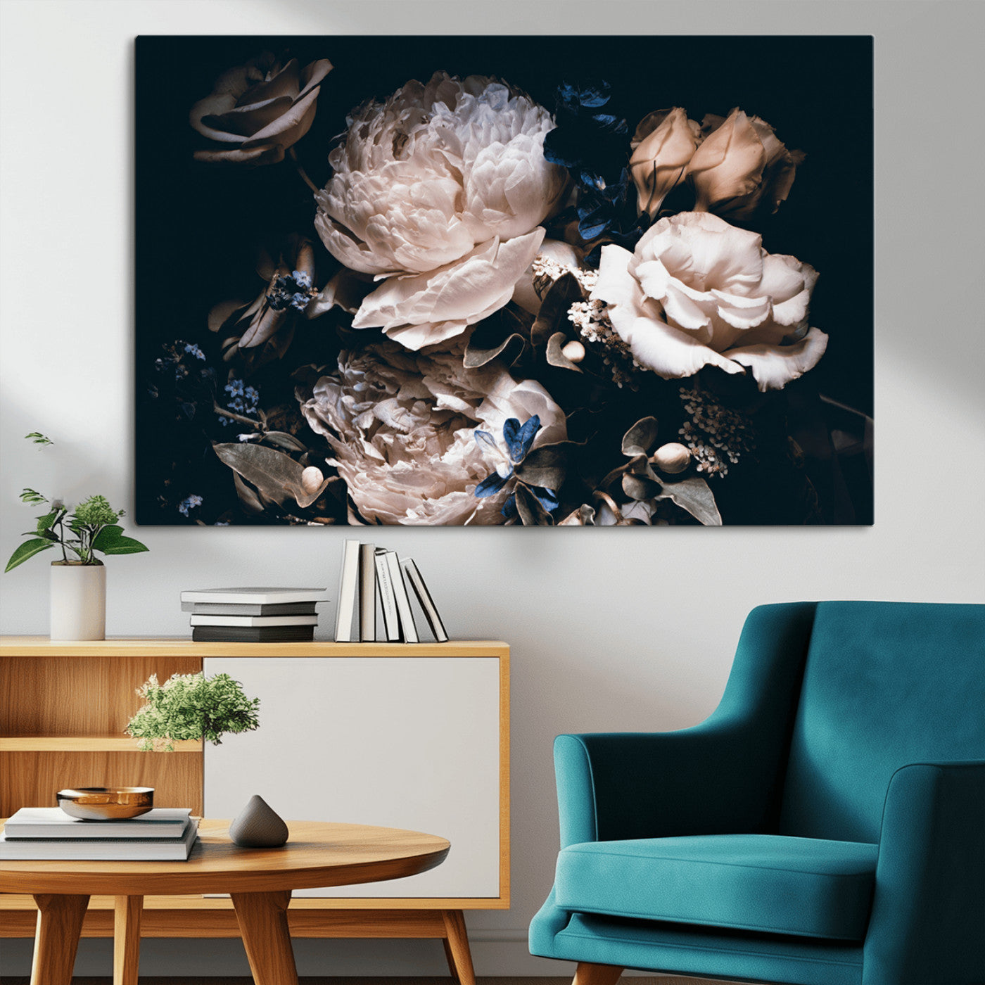 MGV-CV-36X24 - Pink Peonies Flowers Large Canvas Art Print