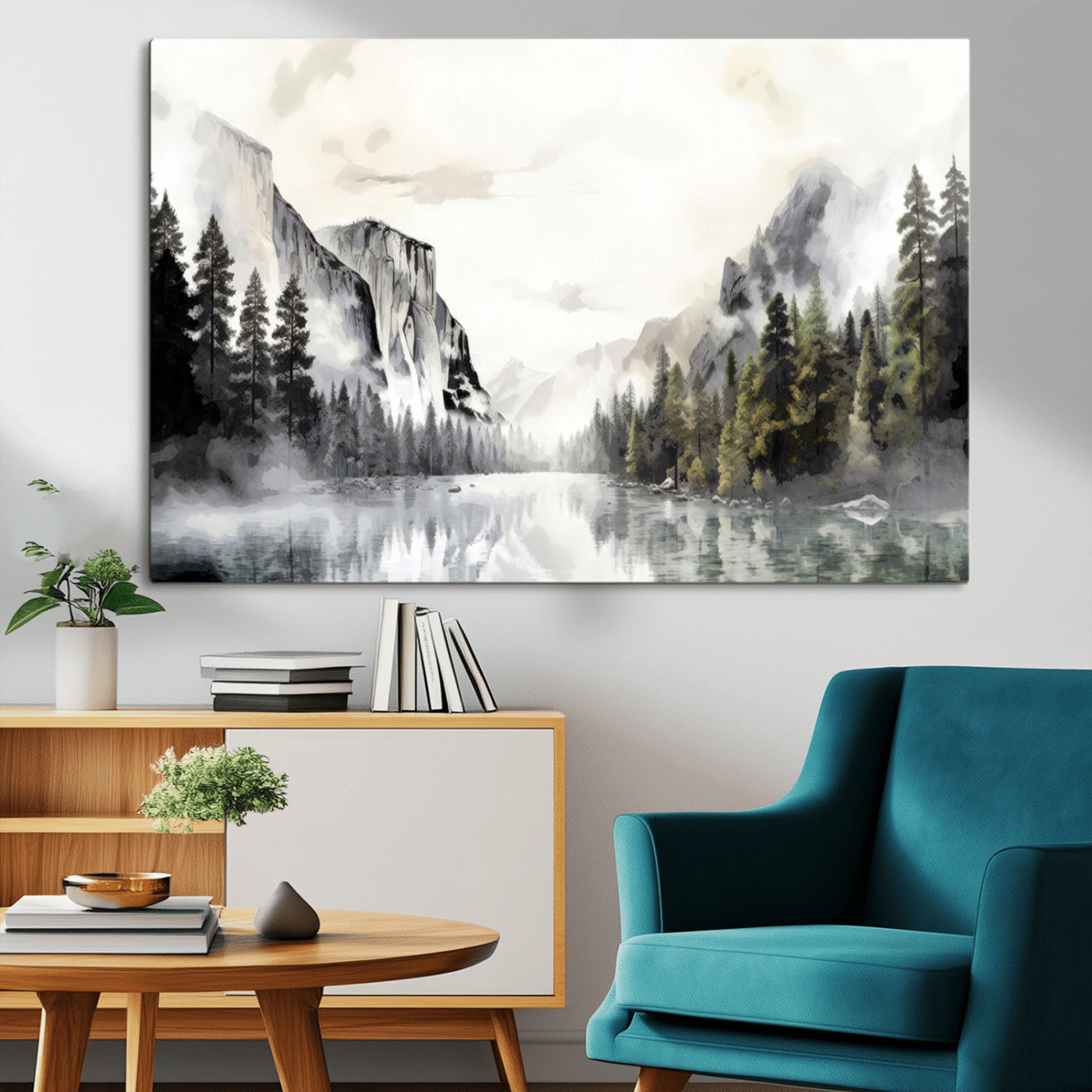 MGV-CV-36X24 - Yosemite Valley Wall Art Canvas Print – Framed and Ready to Hang – Majestic Nature Landscape Décor