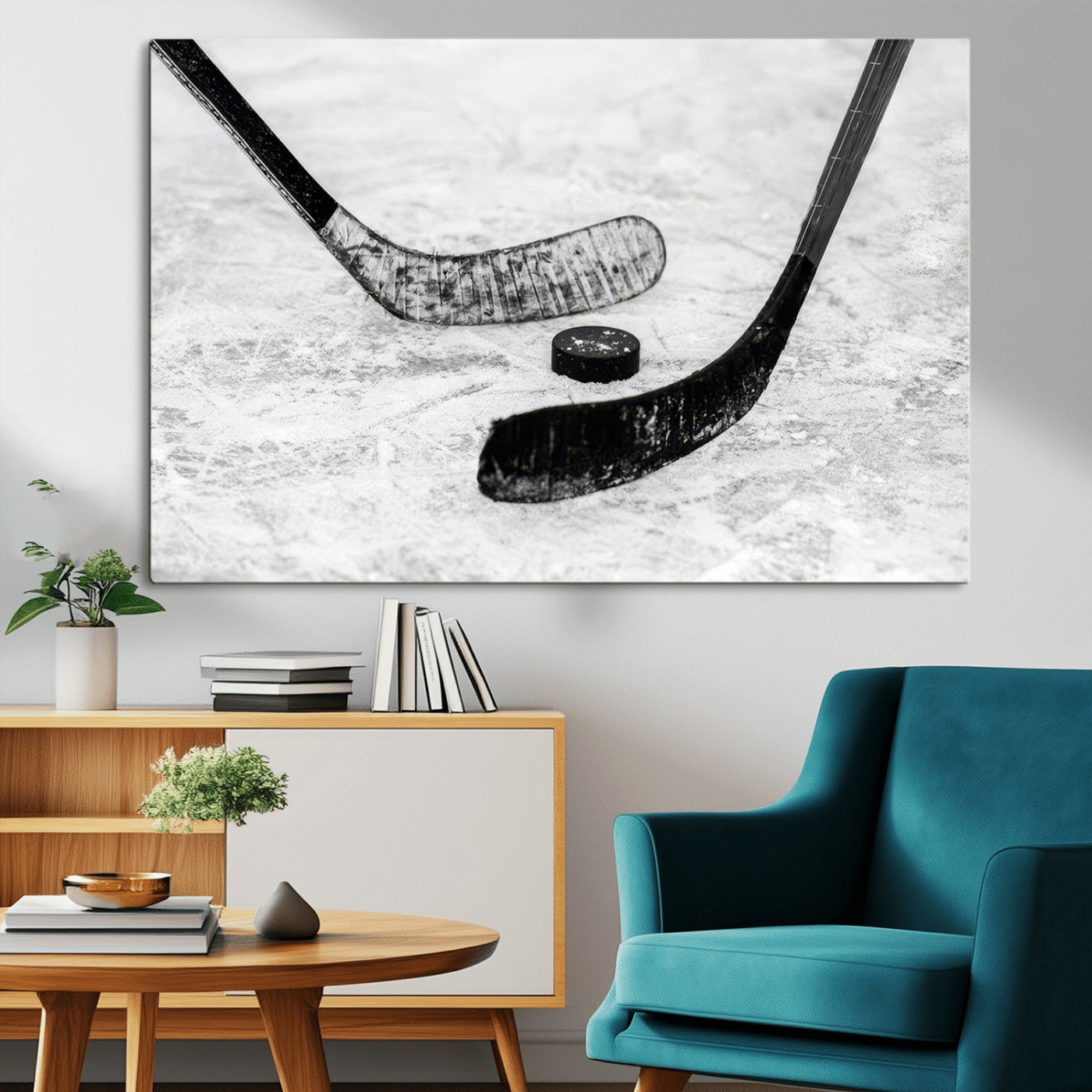 MGV-CV-36X24 - Winter Ice Hockey Sport Canvas Wall Art Print - Hockey Wall Art Print