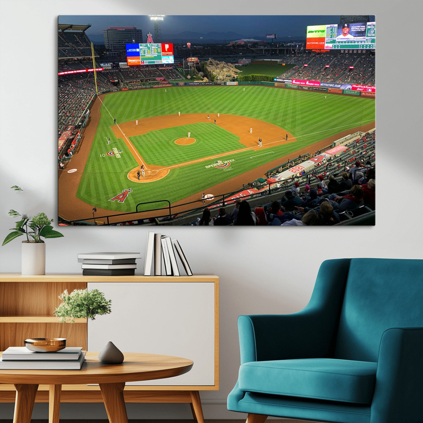 MGV-CV-36X24 - Angel Stadium Aerial View – Los Angeles Angels Baseball Canvas Print, Framed, Ready to Hang