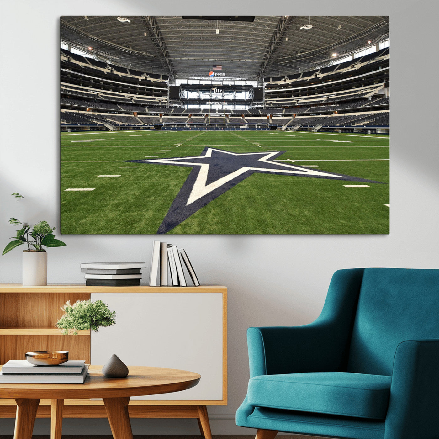 MGV-CV-36X24 - Dallas Cowboys Football Team Print - Arlington AT&T Stadium Wall Art Canvas Print