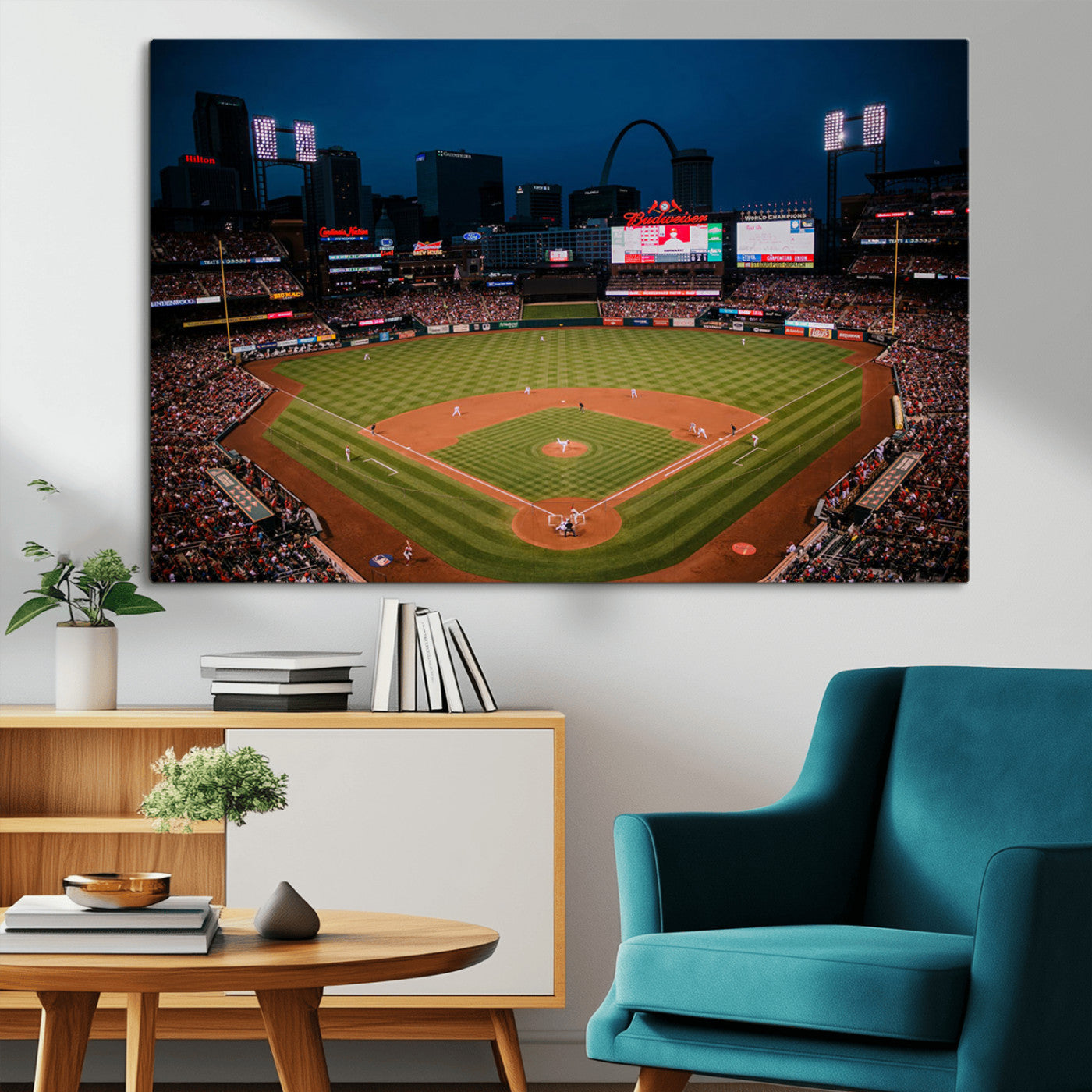 MGV-CV-36X24 - St. Louis Cardinals Baseball Team Print - Busch Stadium Wall Art Canvas Print