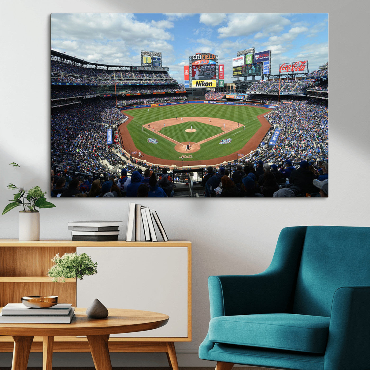 MGV-CV-36X24 - New York Mets Baseball Team Print - Citi Field Stadium Wall Art Canvas Print