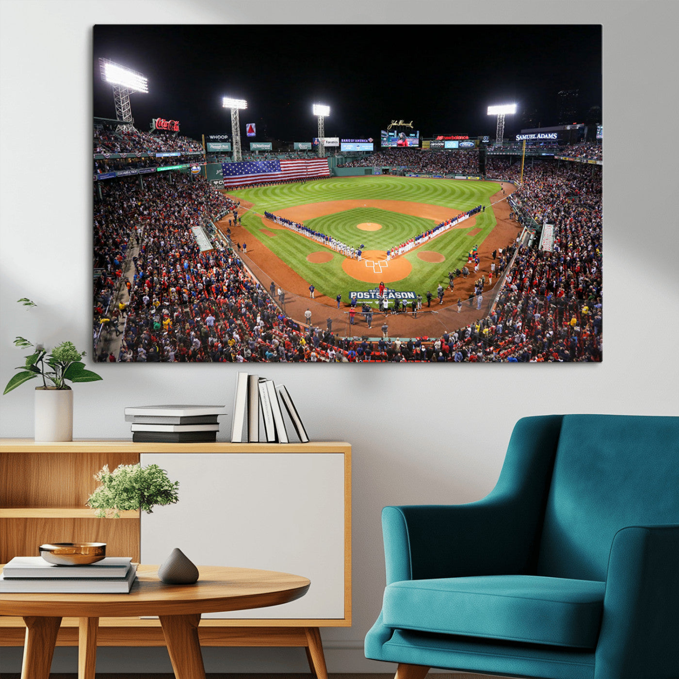 MGV-CV-36X24 - Fenway Park Wall Art Canvas Print | Large Baseball Stadium Canvas Print for Boston Red Sox Fans | Framed Ready-to-Hang Boston Sports Decor Artwork