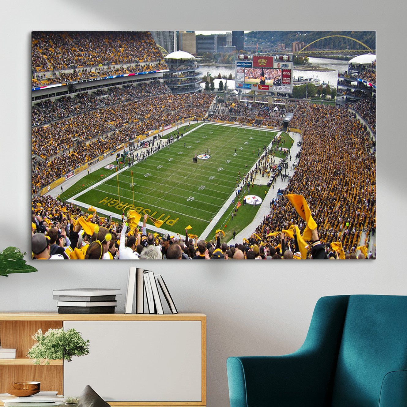 51419-MGV-CV-36X24 - Pittsburgh Steelers Print - Pittsburgh Heinz Field Stadium Wall Art Canvas Print