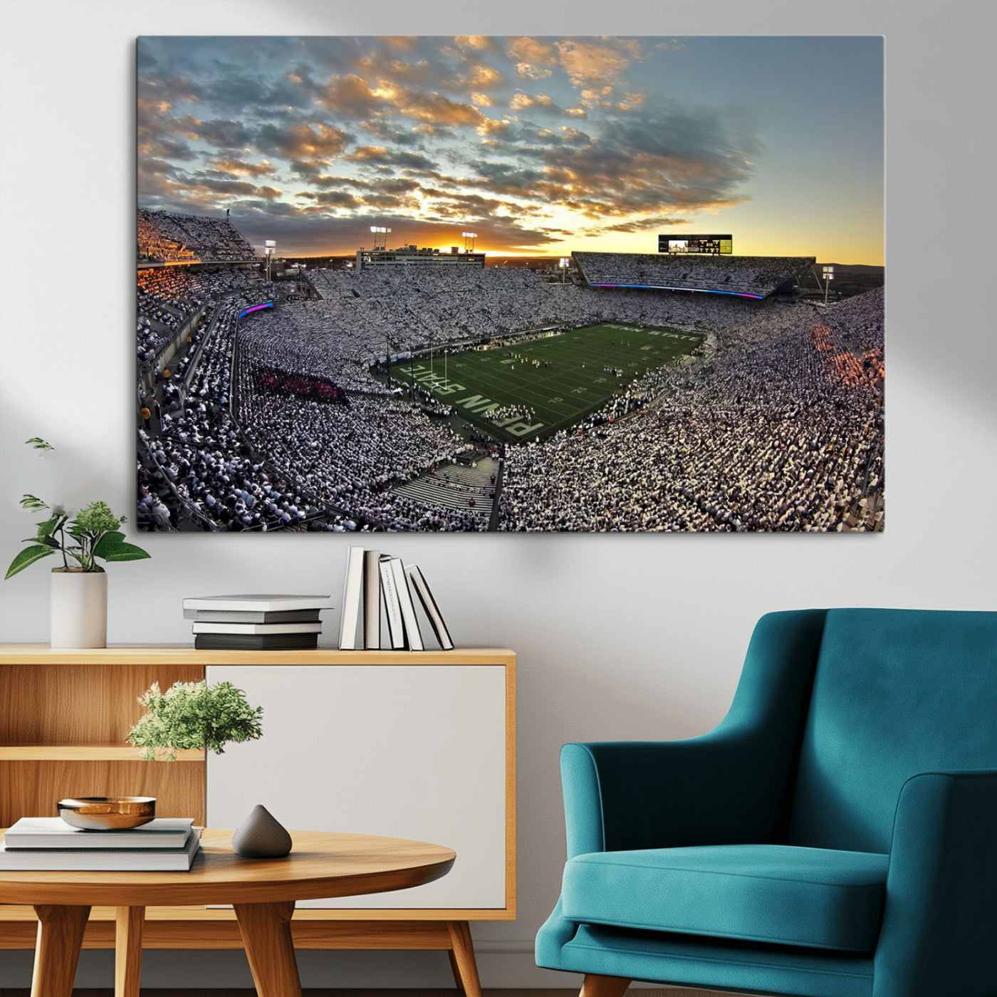 MGV-CV-36X24 - Beaver Stadium Wall Art - Penn State Stadium Wall Art | Penn Nittany Lions Football Match for Sport Room Decor