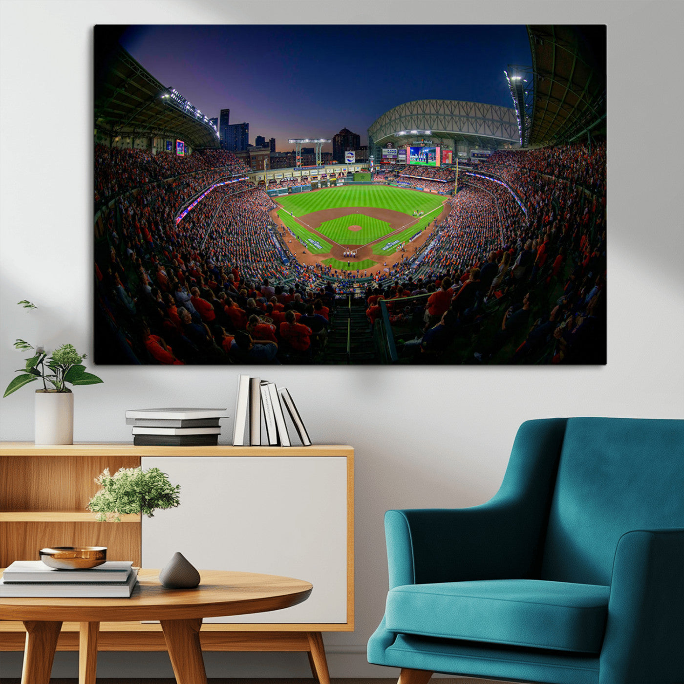 MGV-CV-36X24 - Houston Astros Baseball Team Print - Houston Minute Maid Park Stadium Wall Art Canvas Print