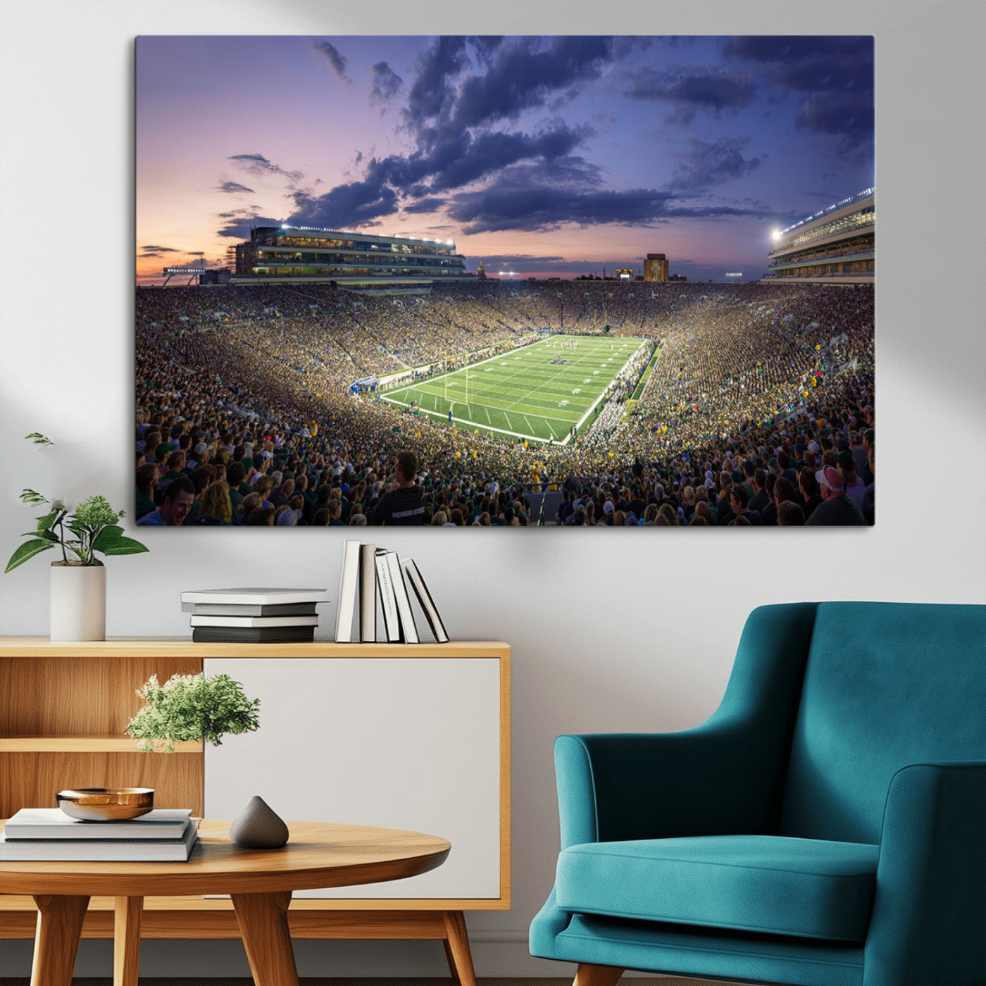 MGV-CV-36X24 - Notre Dame Fighting Irish Football Team Print - Notre Dame Stadium Wall Art Canvas Print