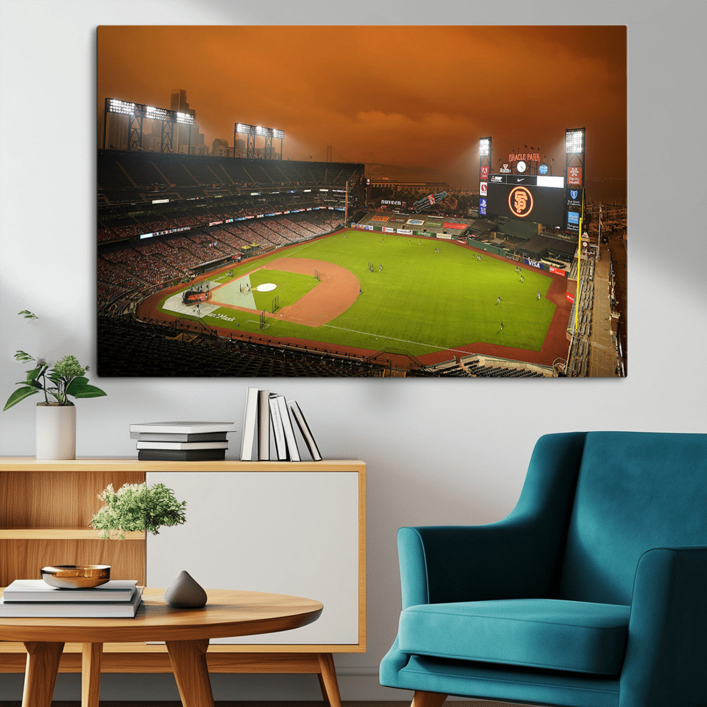 MGV-CV-36X24 - San Francisco Giants Baseball Team Print - Oracle Park Stadium Wall Art Canvas Print