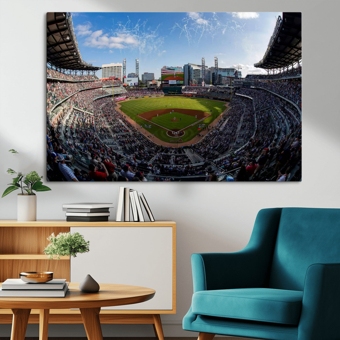 MGV-CV-36X24 - Truist Park Stadium Triple Canvas Wall Art - Atlanta Braves Game Day Exclusive Decor