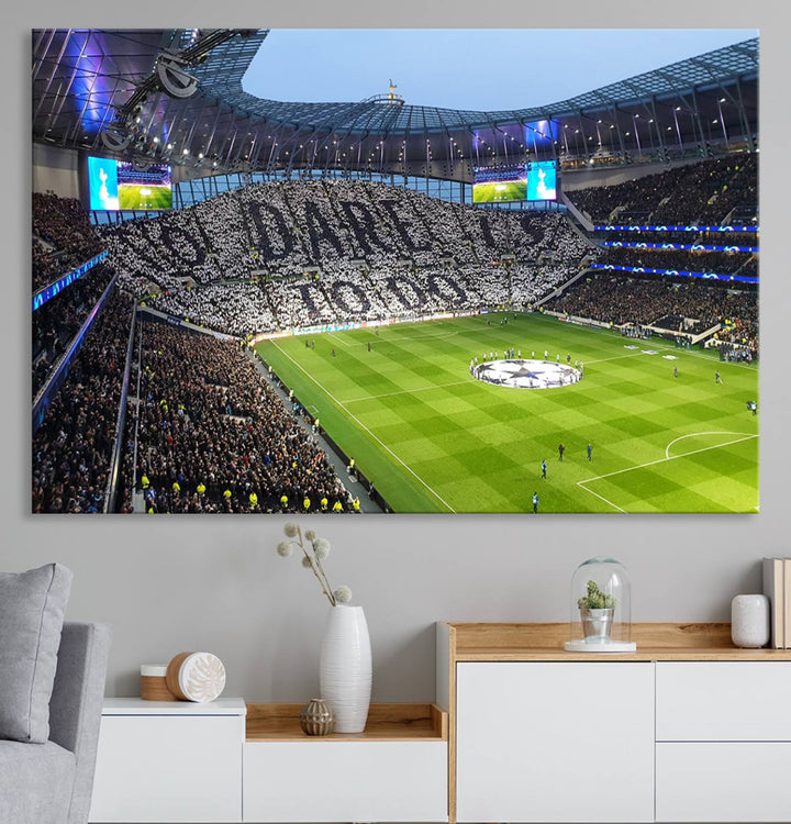 At Tottenham Hotspur Stadium, the Premier League wall art stands out.