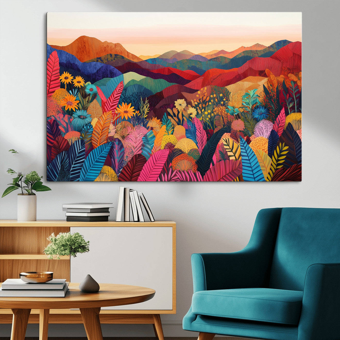 MGV-CV-36X24 - YAYOI KUSAMA Abstract Print - Landscape Canvas Wall Art Print - Vibrant Modern Decor for Living