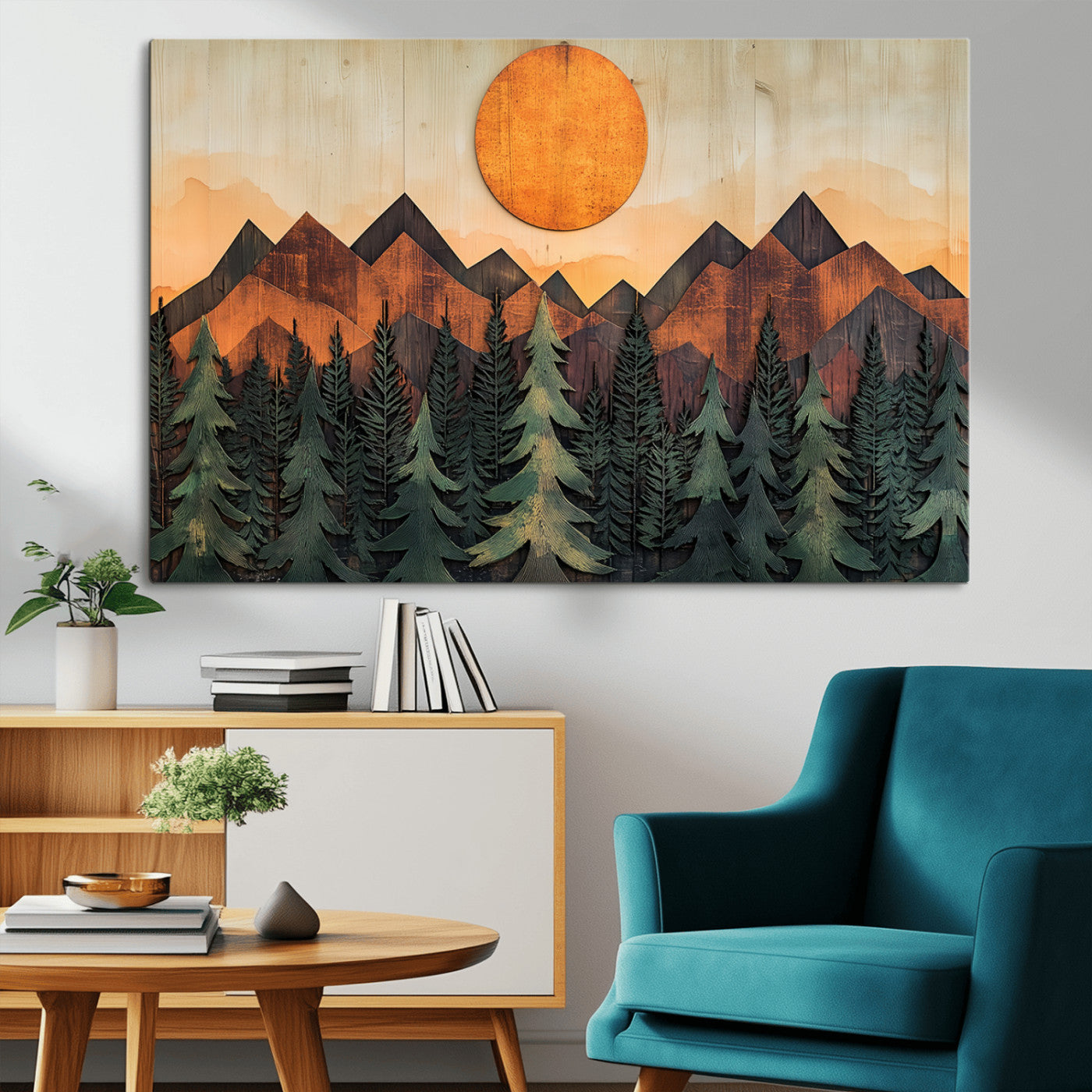 MGV-CV-36X24 - Sunset Mountain Landscape Canvas Wall Art Print - Nature Decor for Living Room, Office
