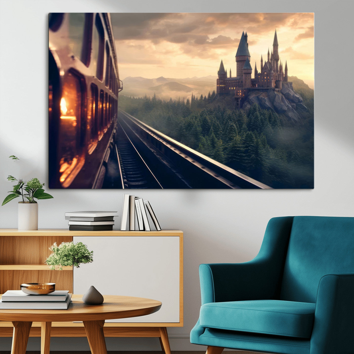 MGV-CV-36X24 - Harry Castle Wall Art Canvas Print, Wizard School Wall Art Print, Movie Wall Art Print