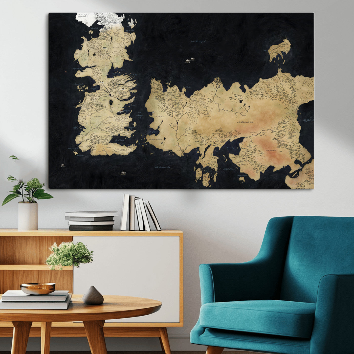 MGV-CV-36X24 - Push Pin World Map Canvas Print – Framed Wall Art for Couples to Track Their Travels – Anniversary