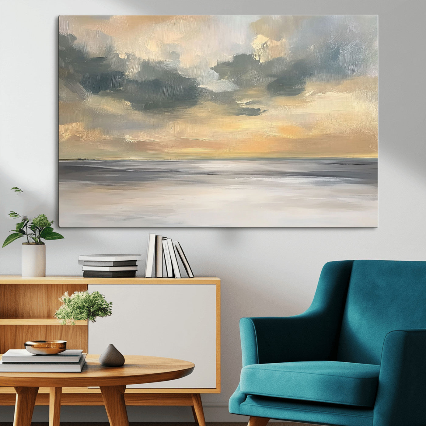 MGV-CV-36X24 - Modern Coastal Artwork with Vibrant Abstract Ocean Waves Wall Art Canvas Print for Contemporary