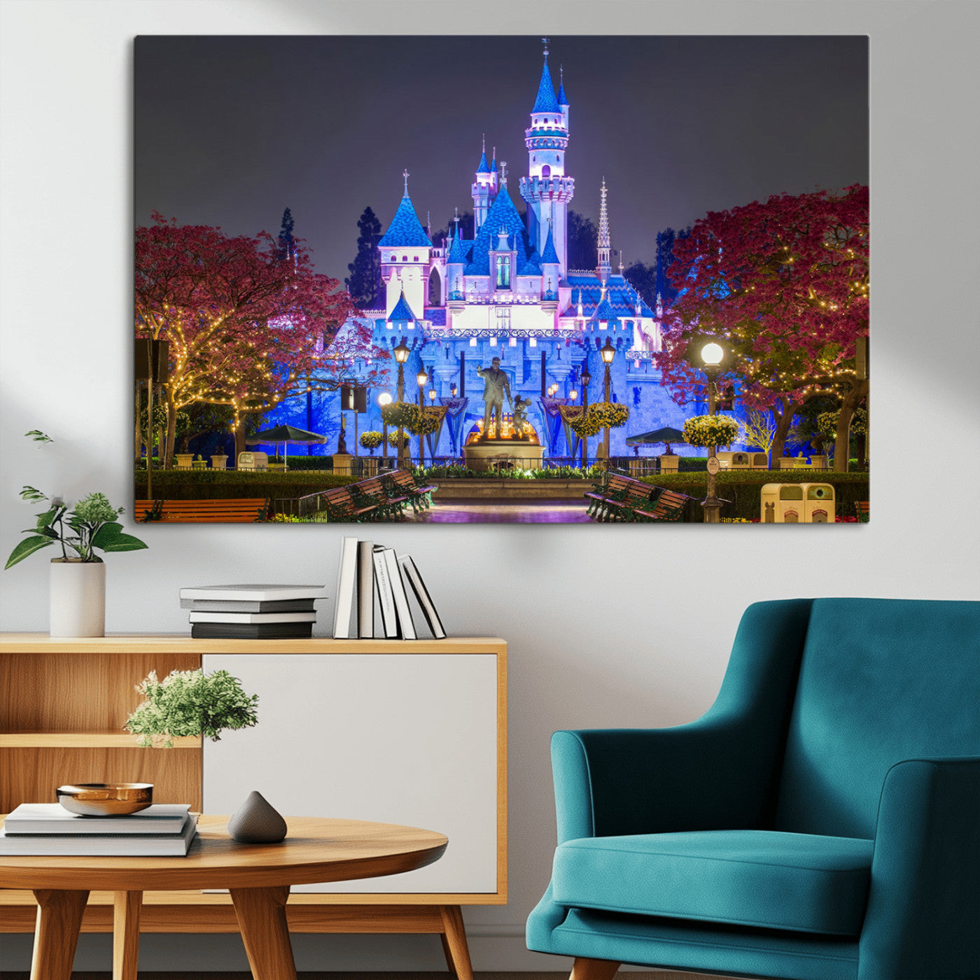 66710-MGV-CV-36X24-Large Disney Castle Wall Art Canvas Print - Magic Kingdom Kids Room Decoration Disney World
