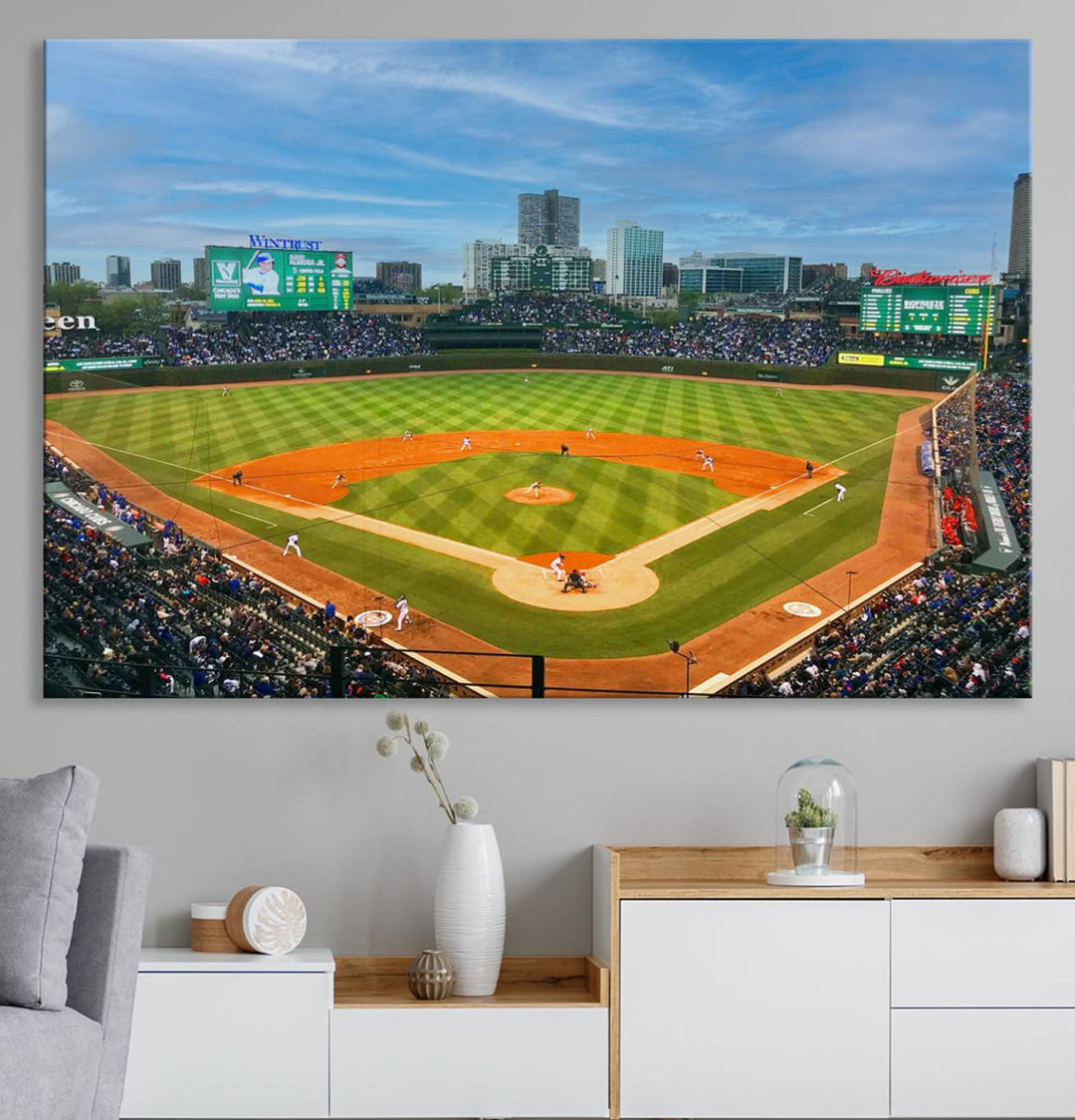 Wrigley Field Cubs canvas wall art.