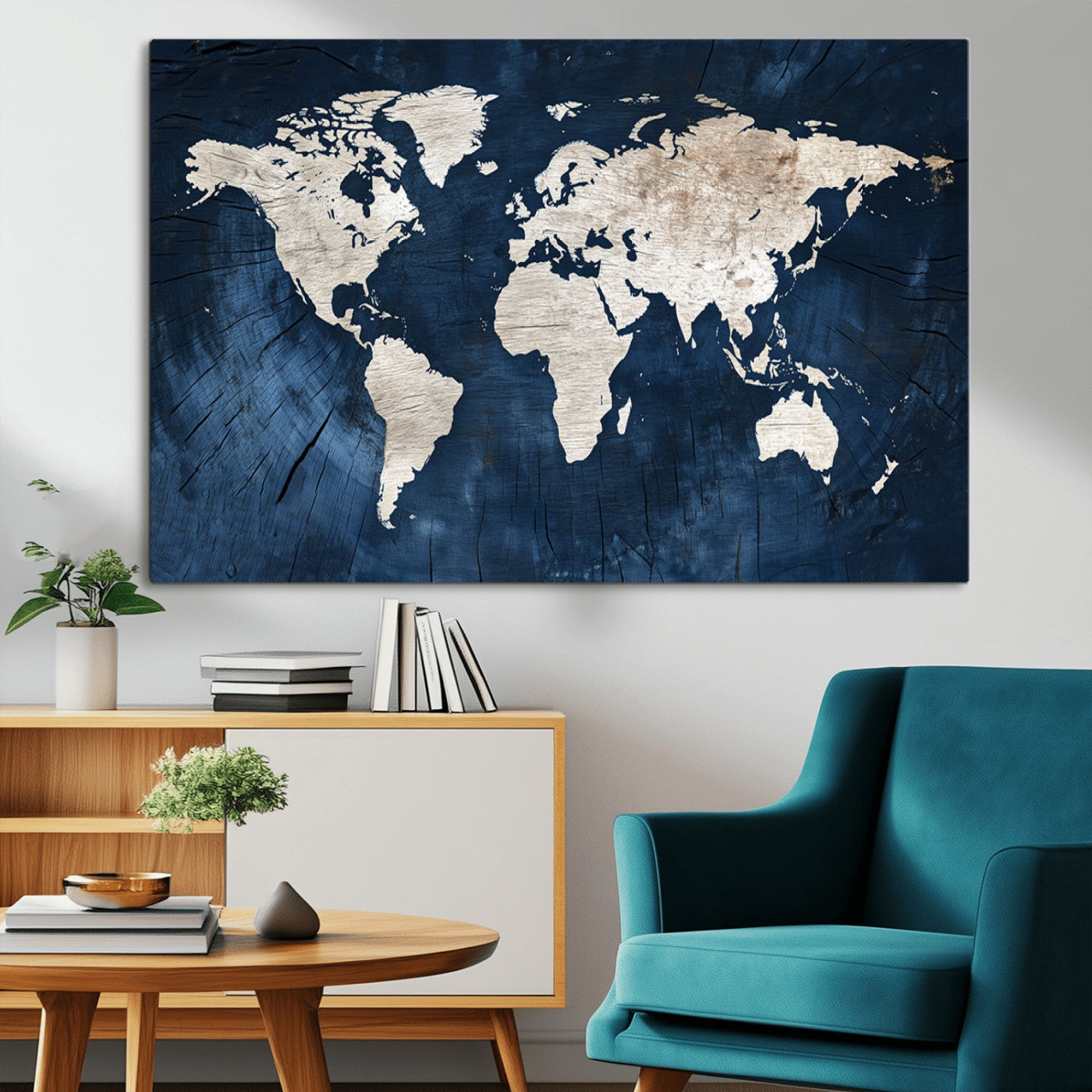 MGV-CV-36X24 - Push Pin World Map Canvas Print – Framed Wall Art for Couples to Track Their Travels – Anniversary
