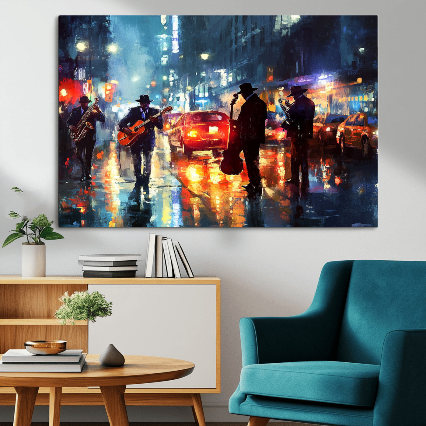 MGV-CV-36X24 - African American Jazz Canvas - Abstract Music Wall Art Print - Abstract Jazz Wall Art Framed Prints