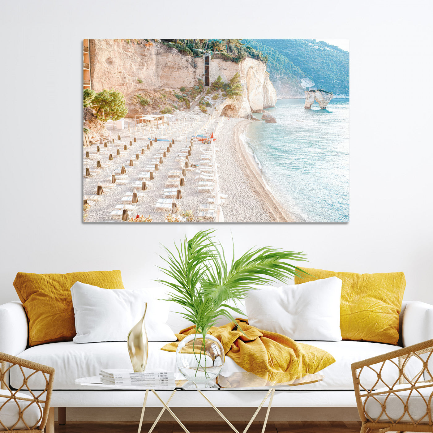 84816639-MGV-CV-36X24-Beach Wall Art Canvas Print, Framed Coastal Art Picture Print, Summer Shore Perfect Coastal Decor