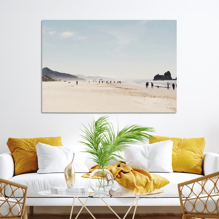 Minimalist Beach Wall Art Canvas Print, Framed Coastal Serenity Art Picture Print, Soft Sand Perfect Coastal Decor Artwork