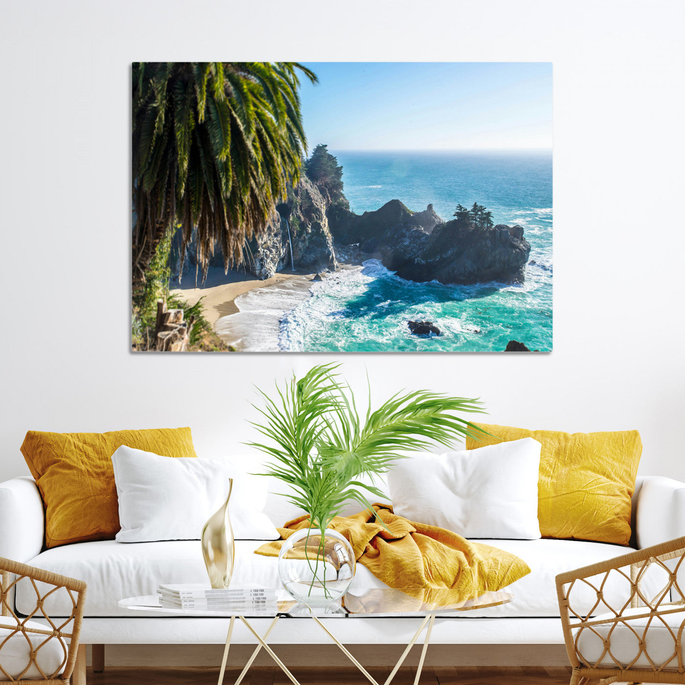Big Sur Photography Wall Art Canvas Print, Framed California Coastline Art Picture Print, Tropical Seascape Perfect Coastal Minimalist Decor