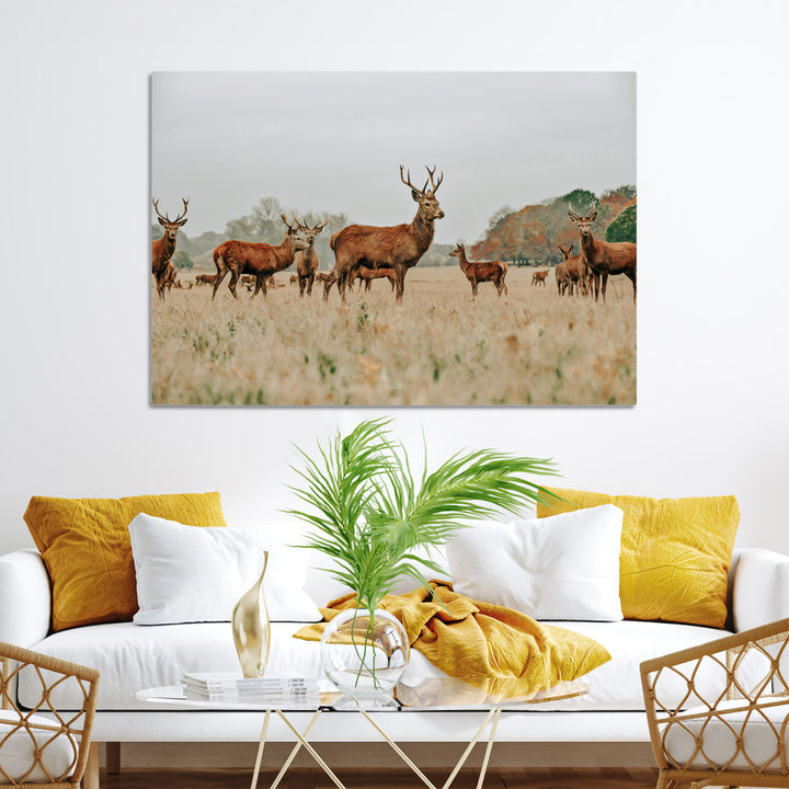 Rustic Deer Print Wall Art Canvas Print