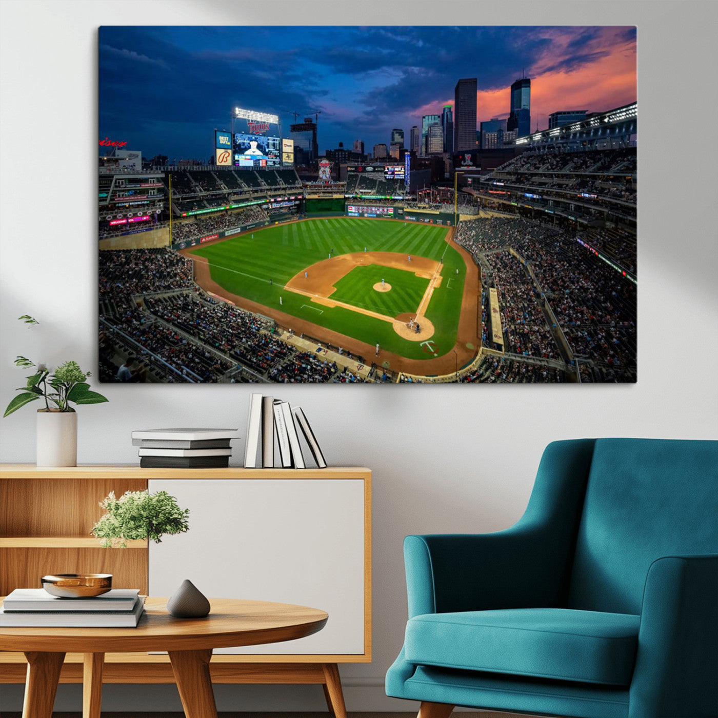Target Field Wall Art Canvas Print, Baseball Stadium Print, Minneapolis Major League Baseball's Minnesota Twins