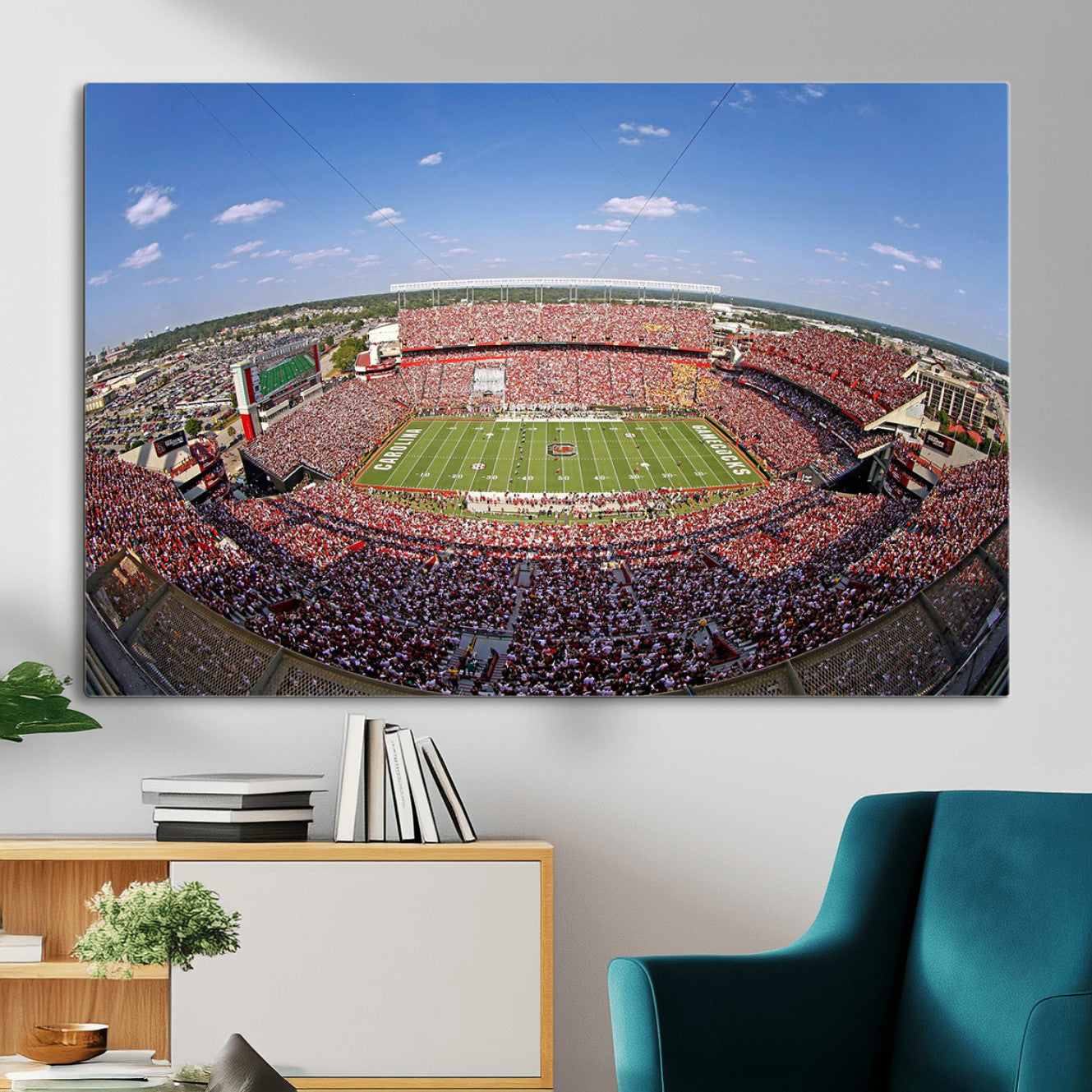 29492070-MGV-CV-36X24 - William Brice Stadium Wall Art Canvas Print – Stadium Crowd Sports Field Outdoor Event Football Game Artwork for Home Office