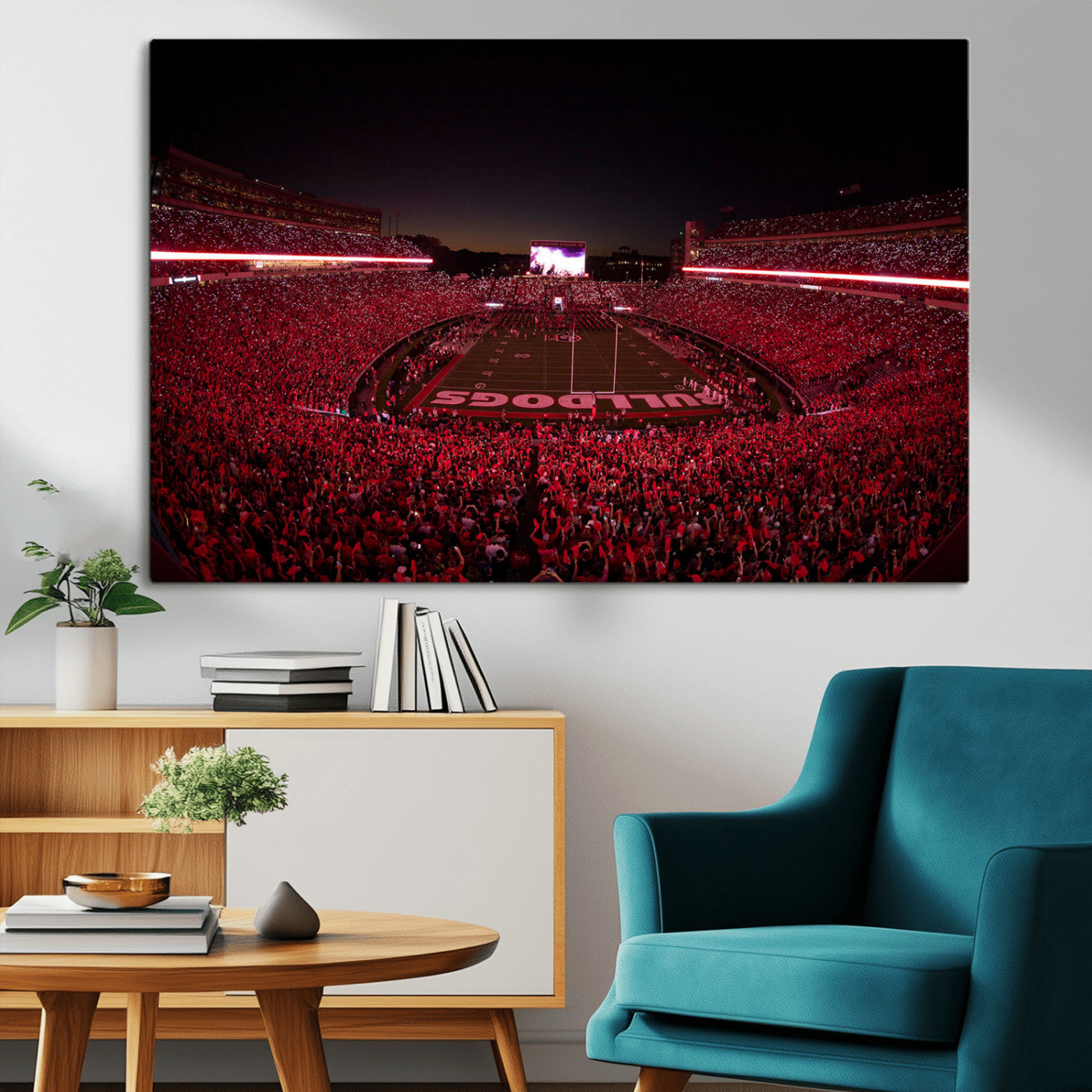 Dooley Stadium Wall Art Print, Sports Arena Canvas Wall Art, Dooley Field at Sanford Stadium Canvas Print, Modern Athletic Field Art Printing